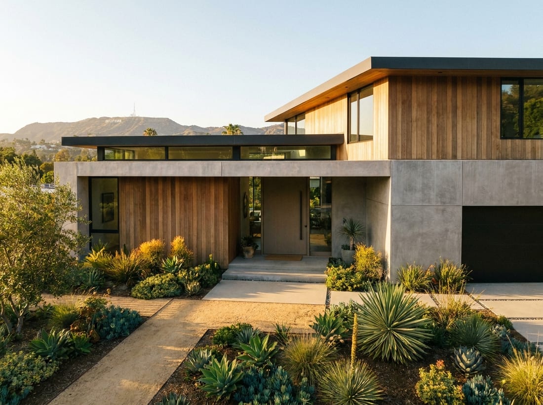 Representative Culver City furnished home with clean modern lines
